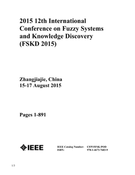 2015 12Th International Conference on Fuzzy Systems and Knowledge Discovery (FSKD 2015)