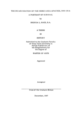 The Incarceration of the Chiricahua Apaches, 1886-1914