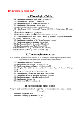 C) Episodes Hors Chronologie : Ces Jeux Se Déroulant Dans Une Boucle Temporelle, Il Ne Peuvent Appartenir À Aucune Sorte De Chronologie