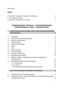 Uwarunkowania Rozwoju I Zagospodarowania Przestrzennego Gminy – Diagnoza Stanu