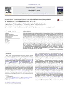 Reflection of Climate Changes in the Structure and Morphodynamics Of