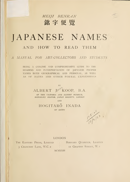 Japanese Names and How to Read Them