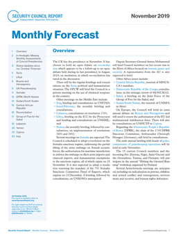 Monthly Forecast