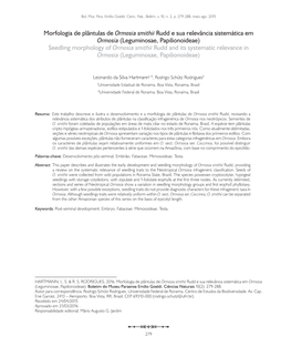 Leguminosae, Papilionoideae) Seedling Morphology of Ormosia Smithii Rudd and Its Systematic Relevance in Ormosia (Leguminosae, Papilionoideae)