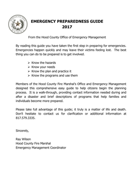 Emergency Preparedness Guide 2017