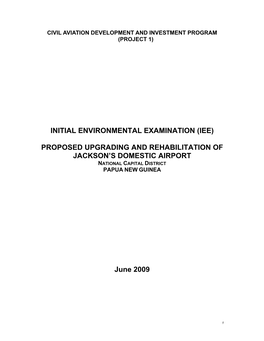 Proposed Upgrading and Rehabilitation of Jackson's Domestic Airport