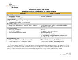 Participating Hospital Sites by LHIN New Referral