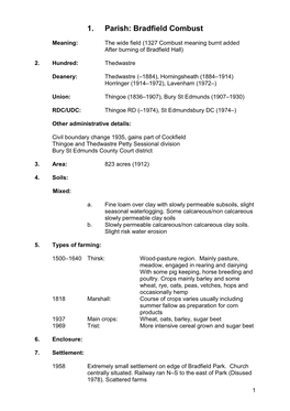 1. Parish: Bradfield Combust