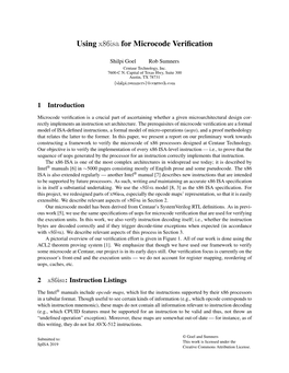 Using X86isa for Microcode Verification