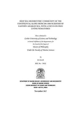 Chapter III ABIOTIC ENVIRONMENT of EASTERN ARABIAN SEA MARGIN