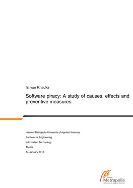 Software Piracy: a Study of Causes, Effects and Preventive Measures
