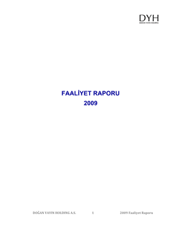 Faaliyet Raporu 2009