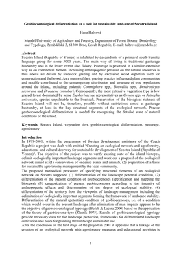 1 Geobiocoenological Differentiation As a Tool for Sustainable Land-Use Of