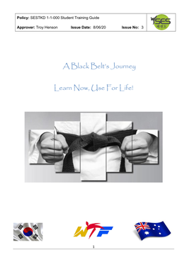 A Black Belt's Journey Learn Now, Use for Life!