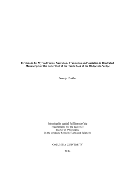 Krishna in His Myriad Forms: Narration, Translation and Variation in Illustrated Manuscripts of the Latter Half of the Tenth Book of the Bhāgavata Purāṇa