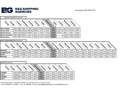 Sailing Schedule