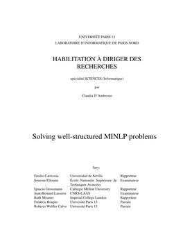 Solving Well-Structured MINLP Problems