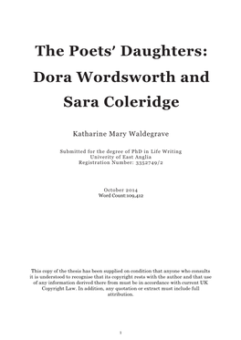 The Poets' Daughters: Dora Wordsworth and Sara Coleridge