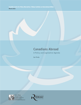 Canadians Abroad: a Policy and Legislative Agenda