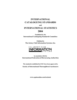 International Cataloguing Standards International