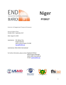 Niger Work Plan FY2017