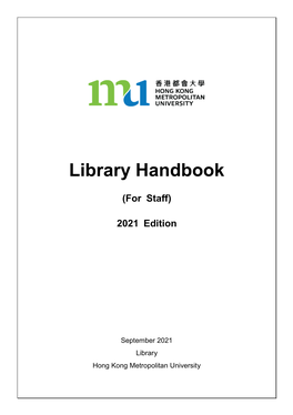 Library Handbook (For Staff)