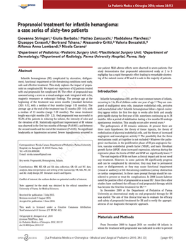 Propranolol Treatment for Infantile Hemangioma: a Case Series of Sixty