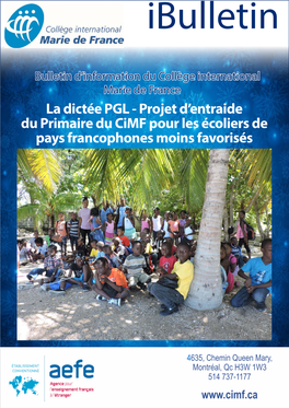La Dictée PGL - Projet D’Entraide Du Primaire Du Cimf Pour Les Écoliers De Pays Francophones Moins Favorisés