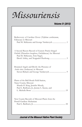 Missouriensis Volume 31 (2012)