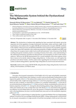 The Melanocortin System Behind the Dysfunctional Eating Behaviors