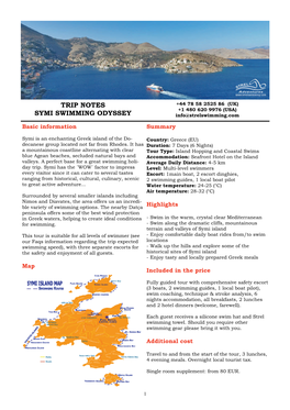 Trip Notes Symi Swimming Odyssey