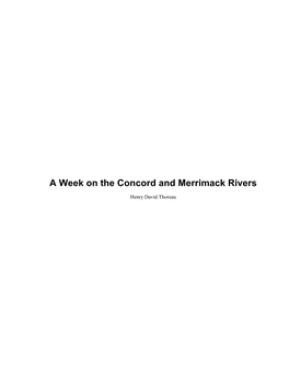 A Week on the Concord and Merrimack Rivers