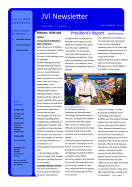 JVI Newsletter INCORPORATED VOLUME 1 ISSUE 7 OCTOBER 2013