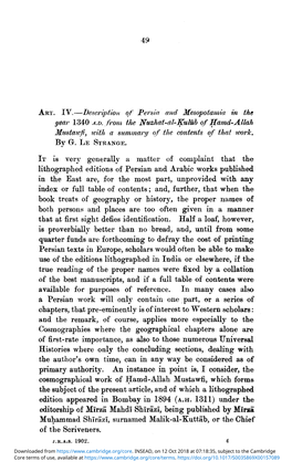 Art. IV.—Description of Persia and Mesopotamia in the Year 1340 A.D
