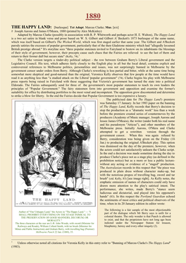 [N/E] # Joseph Aarons and James O'meara, 1880 (Printed by Alex Mckinley) Adapted by Marcus Clarke (Possibly in Asssociation with R