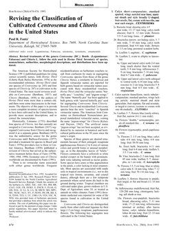 Revising the Classification of Cultivated Centrosema and Clitoria