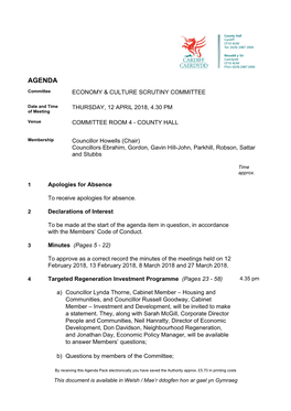 (Public Pack)Agenda Document for Economy & Culture Scrutiny