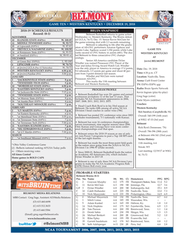 BASKETBALL GAME NOTES @Belmontmbb