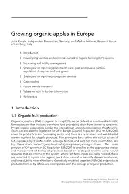 Growing Organic Apples in Europe