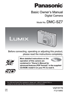 Panasonic DMC SZ7 User Manual
