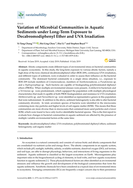 Variation of Microbial Communities in Aquatic Sediments Under Long-Term Exposure to Decabromodiphenyl Ether and UVA Irradiation