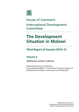 The Development Situation in Malawi