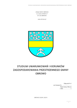 Studium Uwarunkowań I Kierunków Zagospodarowania Przestrzennego Gminy Obrowo