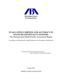 The Pennsylvania Death Penalty Assessment Report
