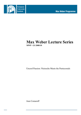 Max Weber Lecture Series MWP - LS 2008/10