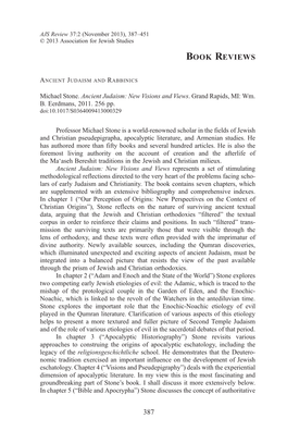 Review of Michael Stone's Ancient Judaism