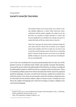 Lacan's Love for Socrates