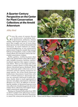 A Quarter-Century Perspective on the Center for Plant Conservation