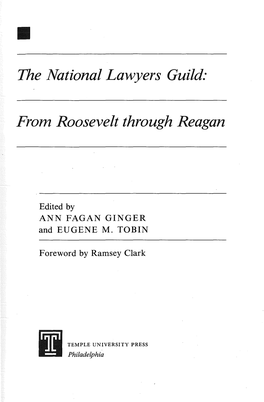 The National Lawyers Guild: from Roosevelt Through Reagan