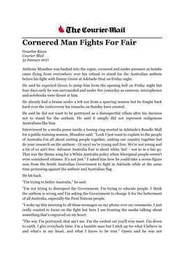 Cornered Man Fights for Fair Grantlee Kieza Courier Mail 31 January 2017